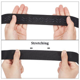 Polyester Non Slip Knitted Elastic Belt, Wave Silicone Gripper Elastic Band for Clothing Sewing, Black, 30x1.2mm, 10 yards/roll