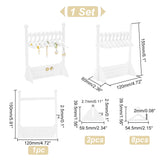 Acrylic Earrings Display Hanger, Clothes Hangers Shaped Earring Studs Organizer Holder, with 8Pcs Mini Hangers, White, Finish Product: 6x12x15.5cm, about 11pcs/set