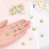 24Pcs 2 Colors Alloy Enamel Pendants, Maple Leaf, Platinum & Light Gold, 20x18x2mm, Hole: 1.6mm, 12pcs/color