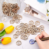 Wood Cabochons, Ring with Number, BurlyWood, 25x2.5mm, 30pcs/bag