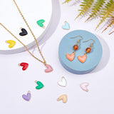 66Pcs 11 Colors Light Gold Eco-Friendly Zinc Alloy Pendants, with Enamel, Cadmium Free & Nickel Free & Lead Free, Heart, Mixed Color, 16x15x3mm, 6pcs/color