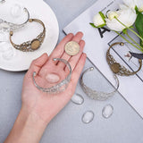 DIY Bangle Making Sets, with Brass Filigree Bangle Makings and Transparent Oval Glass Cabochons, Mixed Color, 63mm, 20pcs/set