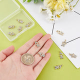 12Pcs 2 Style Brass Pendants, with Clear Cubic Zirconia, Boy & Girl, Golden, 16x9~10x12mm, Hole: 2~2.5mm, 6pcs/style