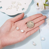 Natural Cultured Freshwater Pearl Pendants, with Brass Findings, Creamy White, 16x9~10mm, Hole: 3mm, 10pcs/box