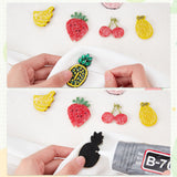 6Pcs 6 Style Fruit Cloth Sew on Patches, Handmade Plastic Beaded Appliques, Badges, for Clothes, Dress, Hat, Jeans, DIY Decorations, Mixed Color, 30~52x24~37x4.5~6mm, 1pc/style