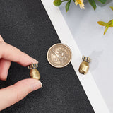 2Pcs Brass Beads, Bomb Shaped, Antique Golden, 18x9.5mm, Hole: 5mm