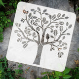 PET Hollow Out Drawing Painting Stencils, for DIY Scrapbook, Photo Album, Tree, 30x30cm