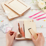 DIY Photo Frame Making Kit, Including Natural Wood Picture Frame, Star & Unicorn & Rainbow Opaque Resin Cabochons, Plastic Double Head Clay Sculpture Knifes, Nail Art Sequins/Paillette, Mixed Color, 1~194x1~143x0.02~4.5mm