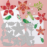 Christmas Theme Carbon Steel Cutting Dies Stencils, for DIY Scrapbooking, Photo Album, Decorative Embossing Paper Card, Stainless Steel Color, Flower Pattern, 101x140x0.8mm