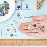 DIY Millefiori Glass Beads Earring Making Kit, Including Glass & Alloy Beads, Brass Pins & Earring Hooks, Mixed Color, Beads: 94pcs/box