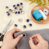 1-Hole Zinc Alloy Rhinestone Shank Buttons, Garment Accessories, Flower, Montana, 20x10mm, Hole: 1mm, 20pcs/box