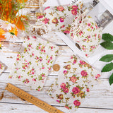 16Pcs 2 Styles Burlap Packing Pouches, Drawstring Bags, Rectangle with Flower Pattern, Flower Pattern, 17.7~18x13.1~13.3cm, 8pcs/style