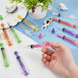 18Pcs 6 Colors Plastic Disposable Measurement Syringe with Cap, for Scientific Labs, Liquid Dispensing, Pet and Party Supplies, Mixed Color, 90x27.5x16mm, Capacity: 5ml, 3pcs/color