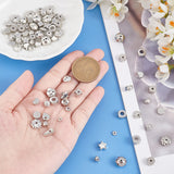 70PCS 14Style CCB Plastic Beads, Platinum, 4~10x4~10x1~7mm, Hole: 1.2~3.6mm