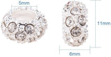 100PCS Silver Alloy Crystal Rhinestone Beads 11x6mm Large Hole European Beads for Jewelry Making