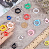 32Pcs 16 Style Silicone Pendant, for Electronic stylus & Lighter Making, Ring, Mixed Color, 29x24.5x7mm, Hole: 3mm, Inner Diameter: 8~13mm, 2pcs/style