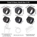 3Pcs 3 Size 304 Stainless Steel Rectangle Signet Finger Rings, Chunky Wide Rings for Men Women, Gunmetal, US Size 9~11 1/2(18.9~20.9mm), 1Pc/size