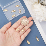 Brass Micro Pave Cubic Zirconia Pendants, Long-Lasting Plated, Rabbit, Real 18K Gold Plated, 14.5x7x2.5mm, Hole: 3.5mm, 10pcs/box