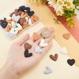 60Pcs 10 Styles Opaque Resin Cabochons, Heart, Mixed Color, 19~22x21~22.5x3.5~3.8mm, 6pcs/style