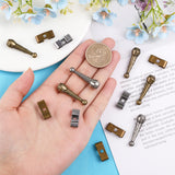 DIY Bolo Tie Making Finding Kit, Including Microphone Shape Alloy Cord Ends, Iron Rectangle Bolo Tie Slides Clasp Accessories, Antique Bronze & Antique Silver, 36Pcs/box