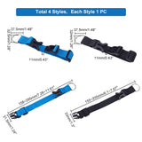4Pcs 4 Style Nylon Adjustable Add-A-Bag Luggage Strap & Polyester Luggage Straps, with Plastic Side Release Buckle & Iron Ring, Mixed Color, 155~295x31.5~33mm, 1pc/style