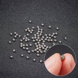 100Pcs 304 Stainless Steel Round Ear Nuts, Earring Backs, Round, Stainless Steel Color, 3x3x3mm, Hole: 1.2mm