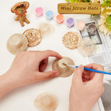 30Pcs 3 Style Doll Straw Hat, Mini Hand Knitting Hat, for DIY Crafts Jewelry Accessories Craft Decoration, Mixed Color, 51~255x15~21mm, 10pcs/style