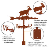 Iron Wind Direction Indicator, Weathervane for Outdoor Garden Wind Measuring Tool, Goat, 254x358mm