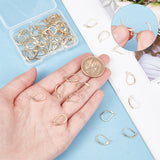 60Pcs 304 Stainless Steel Leverback Earring Findings, Real 24K Gold Plated, 16.5x10x2mm, Pin: 1mm