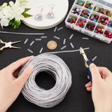 SUPERDANT 30M Aluminum Wire, Round, for Hat, Hair Ornament Making, with 100Pcs Silicone End Caps, Platinum, 9 Gauge, 3mm