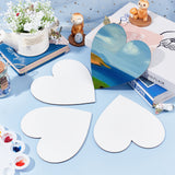 Painting Canvas Panels, with Coated Paper on the Back, Blank Drawing Boards, for Oil & Acrylic Painting, Heart, White, 15x15x0.3cm