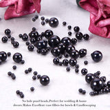 Imitation Pearl Acrylic Beads, No Hole/Undrilled, Round, Black, 8x2cm
