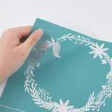Self-Adhesive Silk Screen Printing Stencil, for Painting on Wood, DIY Decoration T-Shirt Fabric, Flower/Rose, Sky Blue, 28x22cm, 9sheets/set