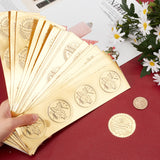 30 Sheets 6 Style Self Adhesive Gold Foil Embossed Stickers, Medal Decoration Sticker, Mixed Shape, Mixed Patterns, 5~22x5~6x0.05cm, 5 sheet/style