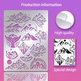 Custom Stainless Steel Cutting Dies Stencils, for DIY Scrapbooking/Photo Album, Decorative Embossing, Matte Stainless Steel Color, Mountain Pattern, 19x14cm