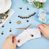 DIY Knitting Tool Sets, with Alloy Enamel Pendant Stitch Markers & Knitting Row Counter Chains, Black, 2.7~13.6cm, 11pcs/box
