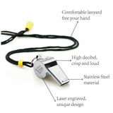 304 Stainless Steel Whistles, with Word, for Referee, Coaches, Teacher, Kids, Star Pattern, 45x18x22mm