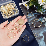 32Pcs 4 Style Alloy Linking Rings, Round Ring, Light Gold, 16~29x16~37x1.5~3mm, Inner Diameter: 13~33mm, 8pcs/style