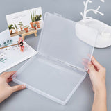 Transparent Plastic Bead Containers, with Hinged Lids, for Beads and More, Rectangle, Clear, 22.5x16.5x3.3cm