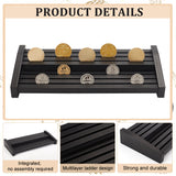 6 Tiers MDF Wood Commemorative Coin Display Tray, Desktop Coin Organizer Holder, Rectangle, Coconut Brown, 342x150x49mm