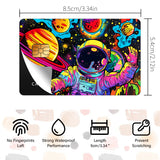 Plastic Waterproof Card Stickers, Self-adhesion Card Skin for Bank Card Decor, Rectangle, Spaceman, 140x190mm