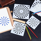 6Pcs 6 Styles Mandala Flower Plastic Drawing Painting Stencils Templates, for Painting on Scrapbook Fabric Tiles Floor Furniture Wood, Square, White, 130~200x130~200x0.3mm, 1pc/tyle