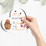 Heart-shaped with Word Acrylic Ornaments, Home Decorations, Dog Pattern, 99x10x99mm