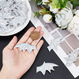 Leather Bat's Left & Right Wing Ornament Accessories, for Hair Ornament & Costume Accessory, Linen, 60x35x2mm, 20pcs/style