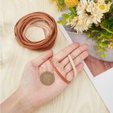 5M Flat Cowhide Leather Cord, Jewelry DIY Making Material, Beige, 5x1mm, about 5.47 Yards(5m)/Bundle