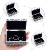 Aluminum Alloy Jewelry Box, Rectangle, Antique Silver, 8x6.15x4.05cm