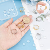 DIY Blank Dome Half Round Adjustable & Cuff Ring Making Kit, Including 201 Stainless Steel Pad Ring Settings, Glass Cabochons, Golden & Stainless Steel Color, 24Pcs/box