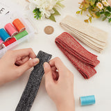 3Pcs 3 Colors 90% Cotton & 10% Elastic Fiber Ribbing Fabric for Cuffs, Waistbands Neckline Collar Trim, Metallic Thread Knitted Hem, Quilting Cloth, Mixed Color, 1000~1040x30~33x2mm, 1pc/color