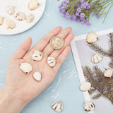 Electroplate Sea Shell Pendants, with Light Gold Plated Iron Findings, Seashell Color, 16pcs/box