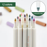 12Pcs Metallic Markers Paints Pens, Graffiti Multicolor Signature Pen, Mixed Color, 164x9x8mm
